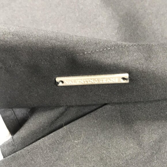 Valentino Jeans Shirt Womens 42 Black 3/4 Sleeve Hidden Placket Tailored Stretch - Picture 6 of 11